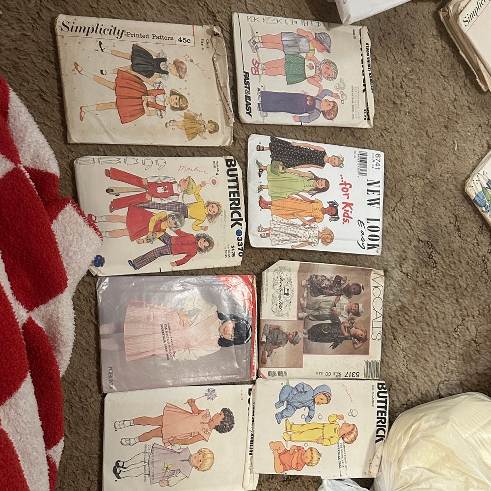 Vintage 1990’s kids sewing patterns lot